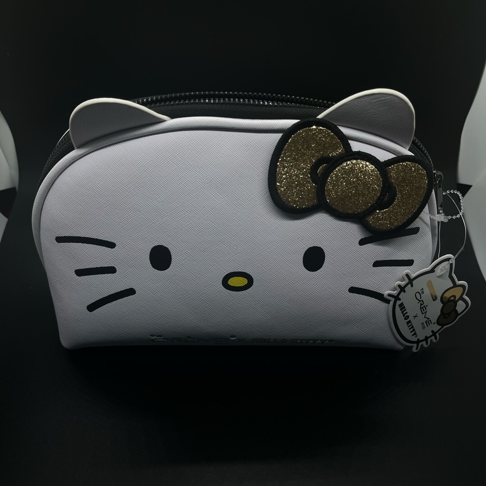 Hello Kitty Rare White and Gold Cosmetic Bag